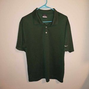 Mens Nike dri fit polo shirt green size M